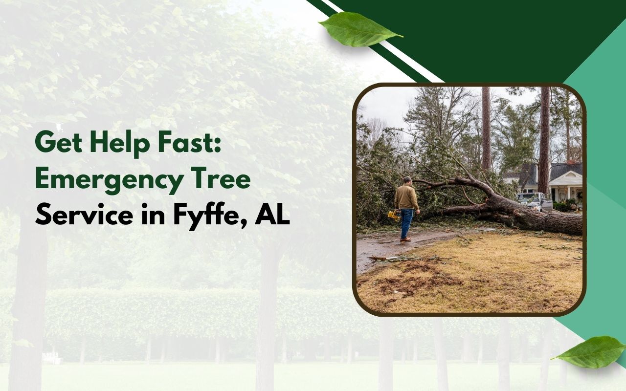 Emergency Tree Service in Fyffe, AL removing storm-damaged tree near a driveway