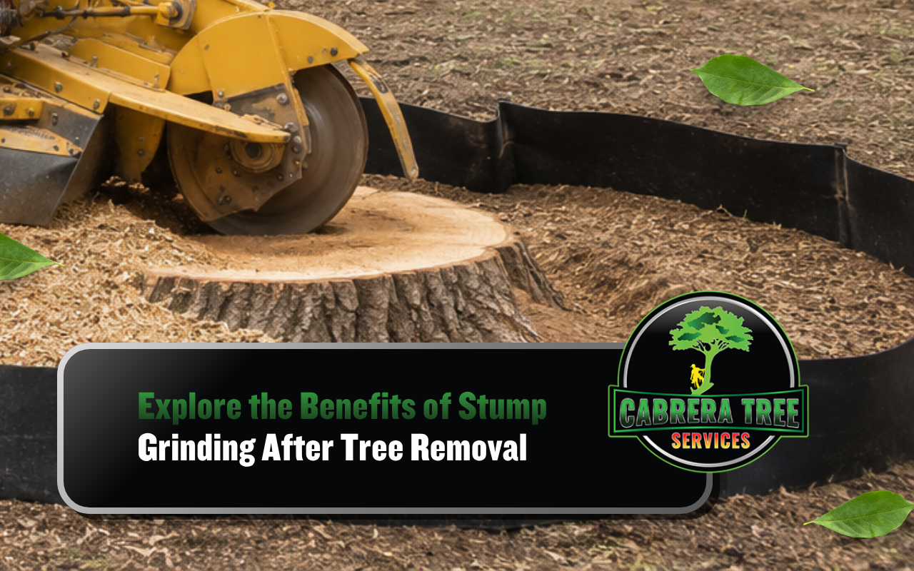Stump grinding after tree removal in a Decatur yard