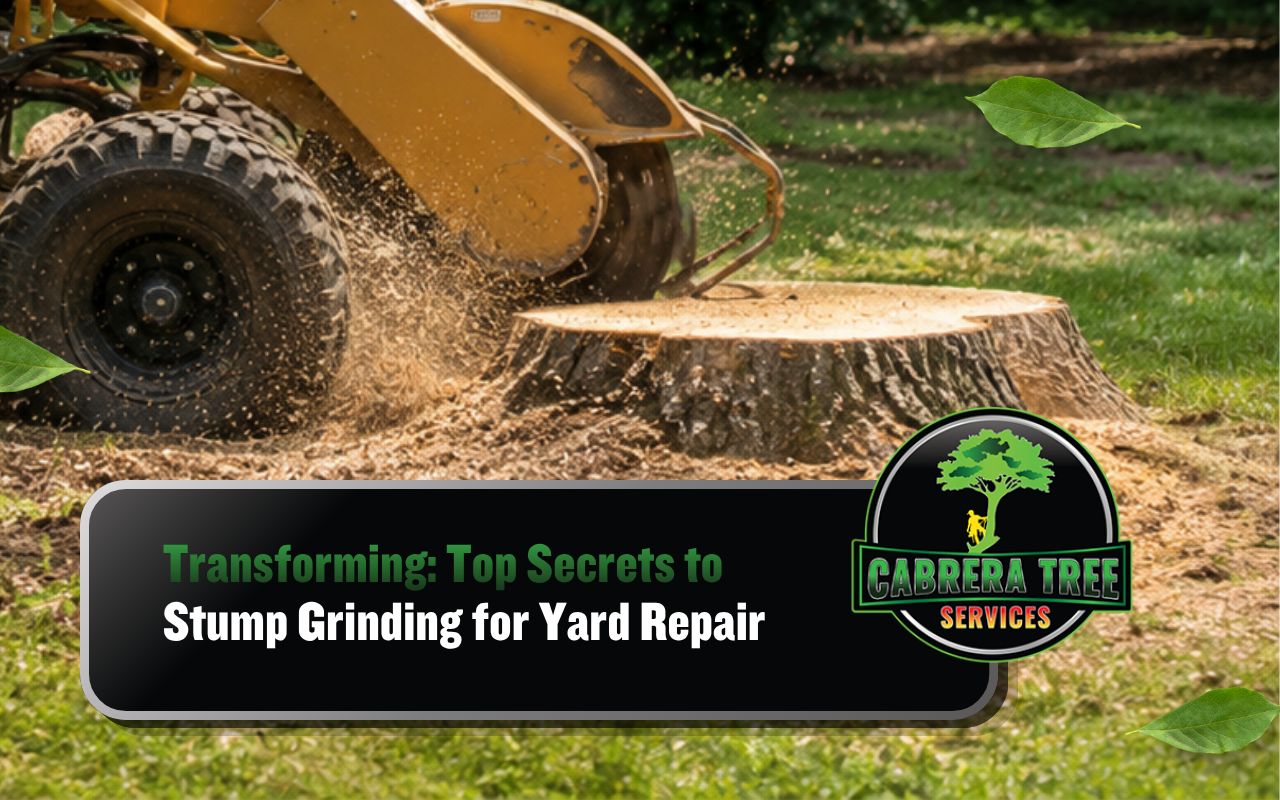 Stump grinding for yard repair in a Decatur lawn